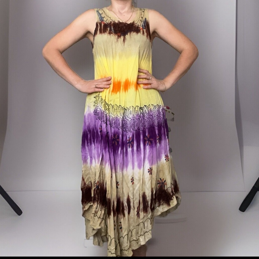 NEW Womens Summer Sun Dress Umbrella Embroidered Gauze Beach Dress Embroidery